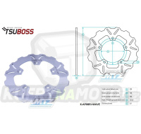 Kotouč brzdový (220/102/5D) - zubatý design WAVE - Aprilia RS50+RS125+RS250 + RS4 + RSV + RSV4 + SL1000Falco + Yamaha XQ125