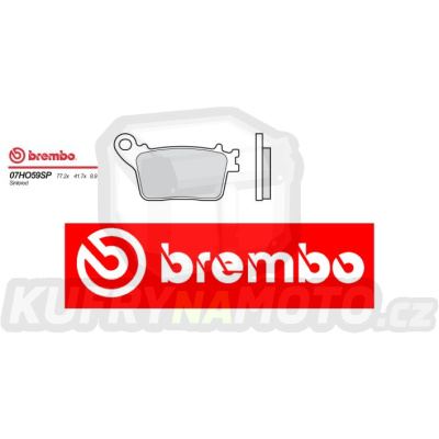 Brzdové destičky Brembo HONDA CBR RR 600 r.v. Od 07 -  Originál směs Zadní