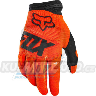 Rukavice motokros FOX DIRTPAW RACE - oranžové - velikost S