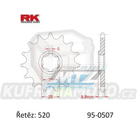 Kolečko řetězové (pastorek) 0507-15zubů RK - Kawasaki KX250+KX420+KX500 + Kawasaki KDX250+KDX400+KDX450+KE250 + KLT200+KXT250 Tecate + Husqvarna CR250+CR360 + WR250+WR360 + Cagiva WMX250