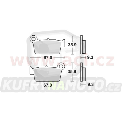 brzdové destičky, BRAKING (semi-metalická směs SM1) 2 ks v balení