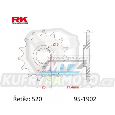 Kolečko řetězové (pastorek) 1902-16zubů RK - KTM LC4 350+400+600+620+625+640 + 400+620+640 Duke + 625+660 SMC + 690 Enduro+690Duke+690SMC + 790+890 Adventure + 790+890 Duke + Husqvarna 701 Enduro+Supermoto + 701 Svartpilen+Vitpilen