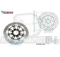 Kotouč brzdový plovovoucí nerezový (296/62/6D) - kulatý design - Honda CBR600F+CBR900RR+VFR800+XL1000V Varadero+GL1500+GL1800 Goldwing + Indian