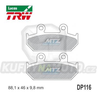 Destičky brzdové DP116-LUSV TRW Lucas MCB624SV - směs Sinter Road