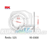 Rozeta ocelová (převodník) 0300-43zubů RK - Yamaha TRX850 / 96-00 + TDM900 / 02-13 + TDM900A ABS / 05-13 + FZ8N / 10-15 + FZ8S / 10-15 + Honda XL600V / 87-00 + XL700V / 08-13 + Honda XL650V Transalp / 01-07 + Honda XRV650 Africa Twin / 88-90