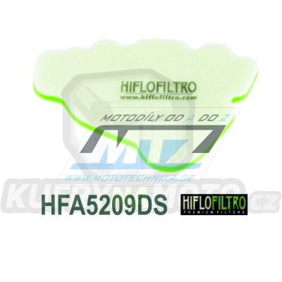 Filtr vzduchový HFA5209DS (HifloFiltro) - Adiva 125 AD+150 AD + Benelli 125 Adiva+150 Adiva + Derbi 125 Boulevard+150 Boulevard + Italjet 50 Torpedo 4T+125 Jet Set + Piaggio 50 Vespa ET4 4T+125 Skipper ST+150 Skipper ST