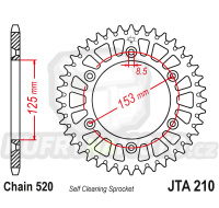 Řetězová rozeta BETA RR 480 2020-2021 49 zubů, řetěz 520 - akce