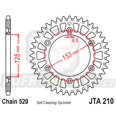 Řetězová rozeta BETA RR 480 2020-2021 49 zubů, řetěz 520 - akce