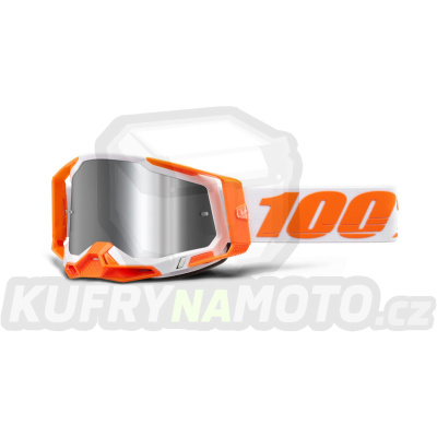 RACECRAFT 2, 100% brýle ORANGE, stříbrné plexi