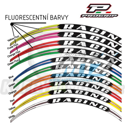 Polepy ráfků Progrip RACING PG5026/16 - žluté FLUO (12ks=2kola)