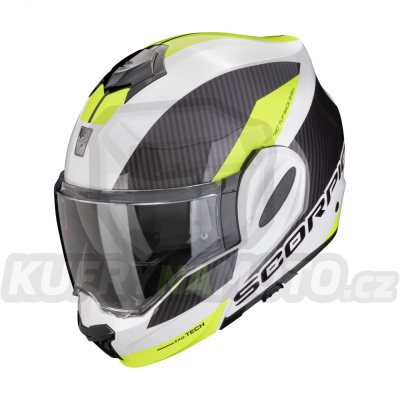 Moto přilba SCORPION EXO-TECH EVO TEAM bílo/fluo žlutá