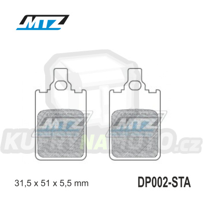 Destičky brzdové DP002-STA - směs Standard