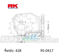 Kolečko řetězové (pastorek) 0417-16zubů RK - Kawasaki KMX125+KMX200 + KDX125SR + AR125LC+KE100A + BN125 Eliminator