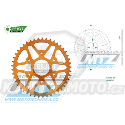 Rozeta řetězová (převodník) Dural 0890-45zubů ESJOT 51-32147-45AO - barva oranžová elox - Husqvarna 401 Svartpilen+401 Vitpilen / 19-21 + KTM 125RC / 14-21+125 Duke ( ABS ) / 14-21+200 Duke ABS / 14-20+200RC ABS / 14-20+390 Adventure ABS / 20-21+390