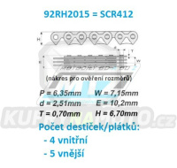 Řetěz rozvodový 92RH2015 = SCR412 (metráž řetězu v roli - možnost jakéhokoliv počtu článků)