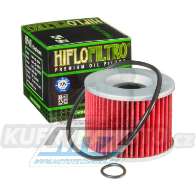 Filtr olejový HF401 (HifloFiltro) - Benelli  350+500 + Bimota  500+900+1000 + Honda  CB500+CB650+CB750 + GL1100 + Kawasaki  EX250 + Z400+ZX550+KZ750+ZX750 + KZ1000+ZX1000+ZRX1200 + Yamaha  FZR750+FZR1000+XJR1200