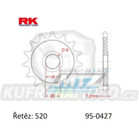 Kolečko řetězové (pastorek) 0427-12zubů RK - Suzuki RM125+RMZ250 + RM100+PE175+RS175