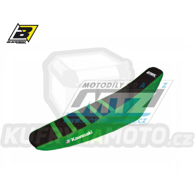 Potah sedla Kawasaki KXF250 / 21-23 + KXF450 / 19-23 - barva černo-zelená - typ potahu ZEBRA