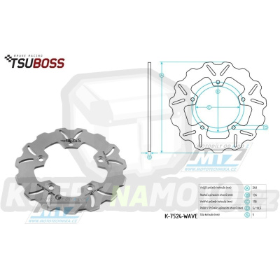 Kotouč brzdový (240/118/5D) zubatý desing -Honda CTX700 / 14-15+Integra700 / 12-13+NC700S / 12-13 + Integra750 / 14-15