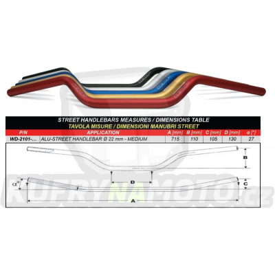 Řídítka WRP ALU-STREET střední modrá