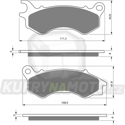 Brzdové destičky Goldfren přední PEUGEOT 125 Django Allure (4T / 190mm Rear Disc) 2014-2021 směs AD  – akce