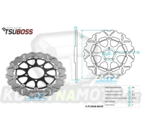 Kotouč brzdový plovovoucí (280/80,5/5D) zubatý desing - Kawasaki ZX636 / 03-04 + ZX600RR Ninja