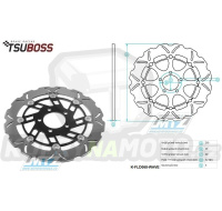 Kotouč brzdový plovovoucí nerezový (310/69/5D) zubatý desing - Suzuki DL650V-Storm / 04-07+DL1000V-Storm / 02-09+SV1000 / 03-08 + Kawasaki KLV1000 / 04-06