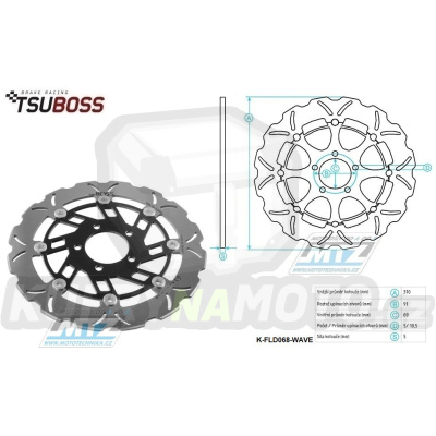 Kotouč brzdový plovovoucí nerezový (310/69/5D) zubatý desing - Suzuki DL650V-Storm / 04-07+DL1000V-Storm / 02-09+SV1000 / 03-08 + Kawasaki KLV1000 / 04-06