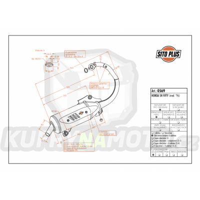 Výfuk Leo Vince Honda SH FIFTY mod. 96 1996 > SITOPLUS LVKN332-0569