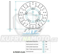 Kotouč brzdový (240/125/5D) - Gilera Nexus+Fuoco + Piaggio MP3+XEVO+X7+X8+X9+Beverly