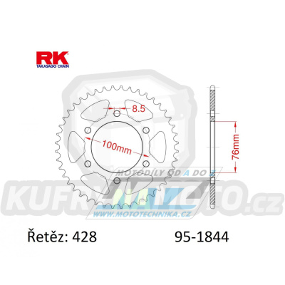 Rozeta ocelová (převodník) 1844-48zubů RK - Yamaha MT125+FZ16+YS125 + YZFR125 + YZF-R125 + XSR125+MTM125+MTN125