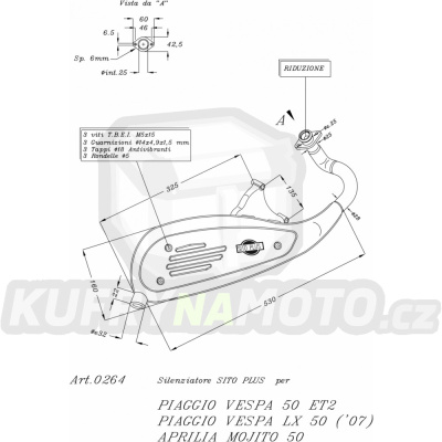 Výfuk Leo Vince Vespa PRIMAVERA 50 2 stroke 2013 - 2017 SITOPLUS LVKN980-0264