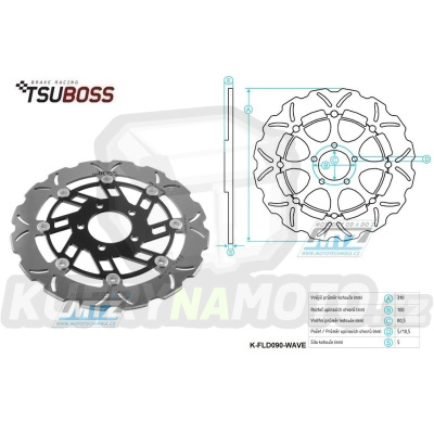 Kotouč brzdový plovovoucí (310/80,5/5D) zubatý desing - Kawasaki ZX-6R Ninja+Z800 + KLZ1000 Versys+Z1000+ZX-10R Ninja+GTR1400+ZZR1400