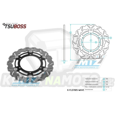 Kotouč brzdový (305/118/6D) - zubatý design - BMW R850+K100+K1+K1100+R1100