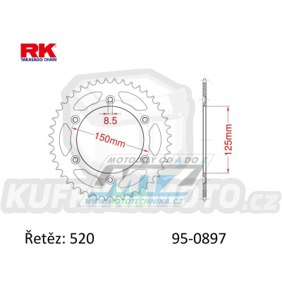 Rozeta ocelová (převodník) 0897-50zubů RK - KTM SX+SXF+EXC+EXCF + SMR+SMC+EGS+MXC+SXC + LC4+Adventure+Duke+Enduro+Rallye + Husaberg TE+FE+FC+FS + Husqvarna TC+TE+FC+FE+TX+FX + Enduro+Supermoto+Vitpilen+Svartpilen + Gas-Gas MC+MCF+EC+ECF + AJP PR4+PR5