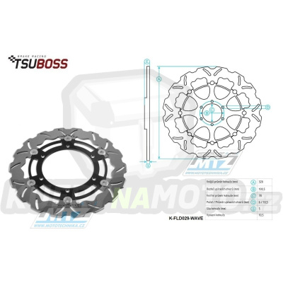 Kotouč brzdový plovovoucí (320/78/6D) zubatý desing - Triumph Daytona955+Speed Triple900+Sprint955 ST+Sprint955 RS+Daytona955+Speed Triple900+Sprint955 ST