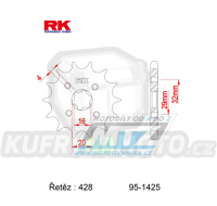 Kolečko řetězové (pastorek) 1425-14zubů RK - Suzuki GSXR125 / 17-23 + GSXS125 / 18-23