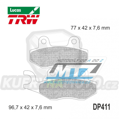 Destičky brzdové DP411-LUSRM TRW Lucas MCB582SRM - směs Sinter Scooter