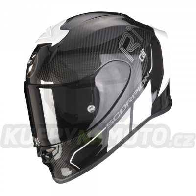 Moto přilba SCORPION EXO-R1 EVO CARBON AIR CORPUS II černo/bílá