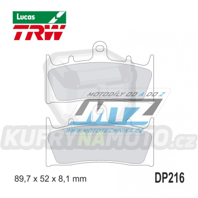 Destičky brzdové DP216-LUSV TRW Lucas MCB659SV - směs Sinter Road