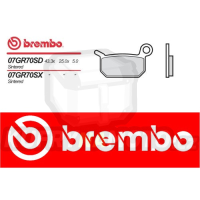 Brzdové destičky Brembo KTM SX PRO SENIOR 50 r.v. Od 02 - 03 směs SX Přední