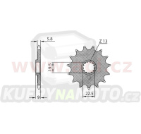 řetězové kolečko pro sekundární řetězy typu 520, SUNSTAR (13 zubů)