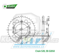 Rozeta ocelová (převodník) 32058-42zubů ESJOT 50-32058-42 - Aprilia Tuareg Rally 250 / 85-89
