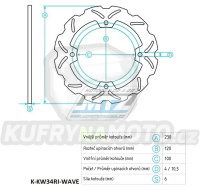 Kotouč brzdový (230/100/4D) - Kawasaki ZX12R / 00-06+ZX6R / 95-97