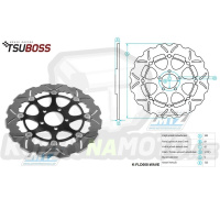 Kotouč brzdový plovovoucí (300/61/5D) - zubatý design - Kawaski ZZR250+ZXR400+ZR550 Zephyr+ZL600 Eliminator + ZX6R+ZZR600+Z750+ZR750Zephyr+ZR7 + W800 + GPZ900R+GTR1000+Z1000+GPZ1100+ZX12R Ninja