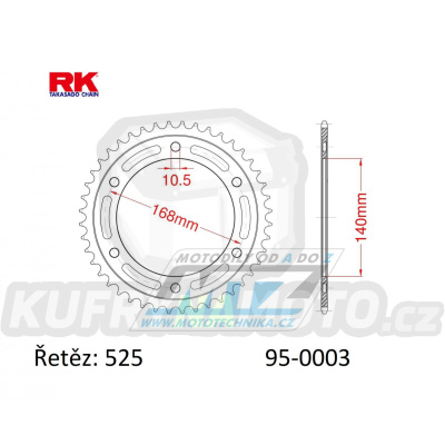 Rozeta ocelová (převodník) 0003-41zubů RK - BMW F650GS / 08-12 + F650GS SE / 12 + F700GS / 13-18 + F800GS / 08-18 + F800GS Adventure / 13-18 + F800GS Triple Black / 12 + F800GS Trophy / 12 + F800R / 09-20