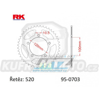 Rozeta ocelová (převodník) 0703-40zubů RK - Aprilia 125RS / 06-12 + 1000RSV R / 04-09 + 1000RSV4 Factory / 09-14 + 1000RSV Mille / 98-03 + 650 Pegaso Strada / 05-09 + 650 Pegaso Trail / 07-09 + BMW 650 Xmoto / 07-08