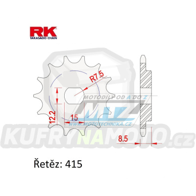 Kolečko řetězové (pastorek) 95-KTM50B-11zubů RK - KTM 50SX / 09-23 + Husqvarna TC50 / 17-23