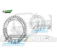 Rozeta řetězová (převodník) Dural 0822-39zubů ESJOT 51-32043-39 - barva stříbrná - Husqvarna CR+WR+TC+TE+WRE+TXC+SM+SMR + Suzuki DR350+DRZ400 + Cagiva WMX + Gas-Gas EC+ECF+XC+Ranger + Beta RR + Sherco SE+SEF + Rieju MR+XC+Ranger