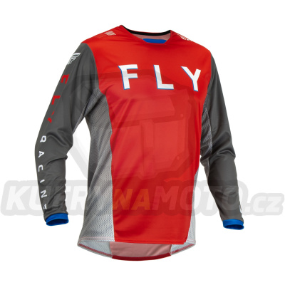 dres KINETIC KORE, FLY RACING - USA 2023 (červená/šedá)